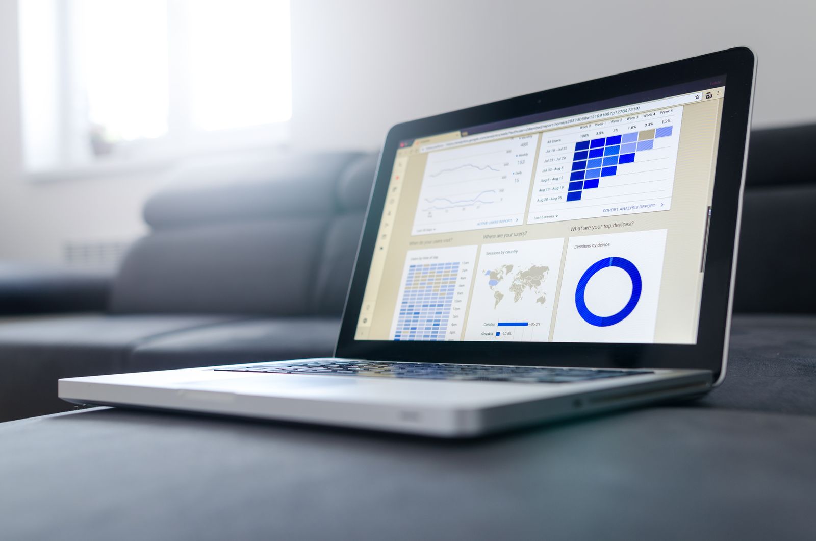 Portátil con analítica de datos