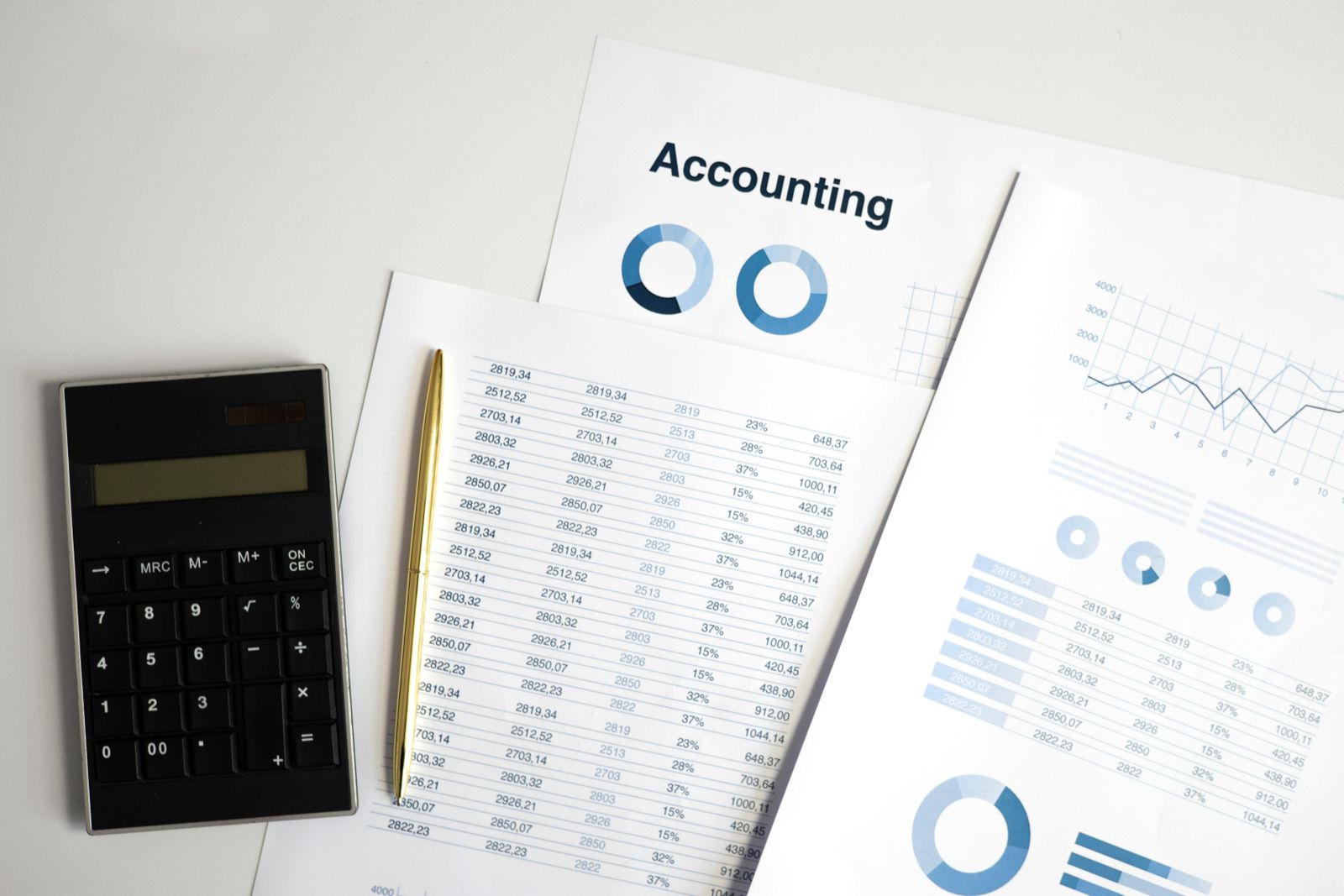 Calculadora y documentos con gráficos